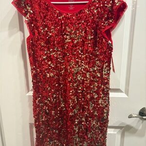 Wonder Nation Vibrant Red Sequined Dress